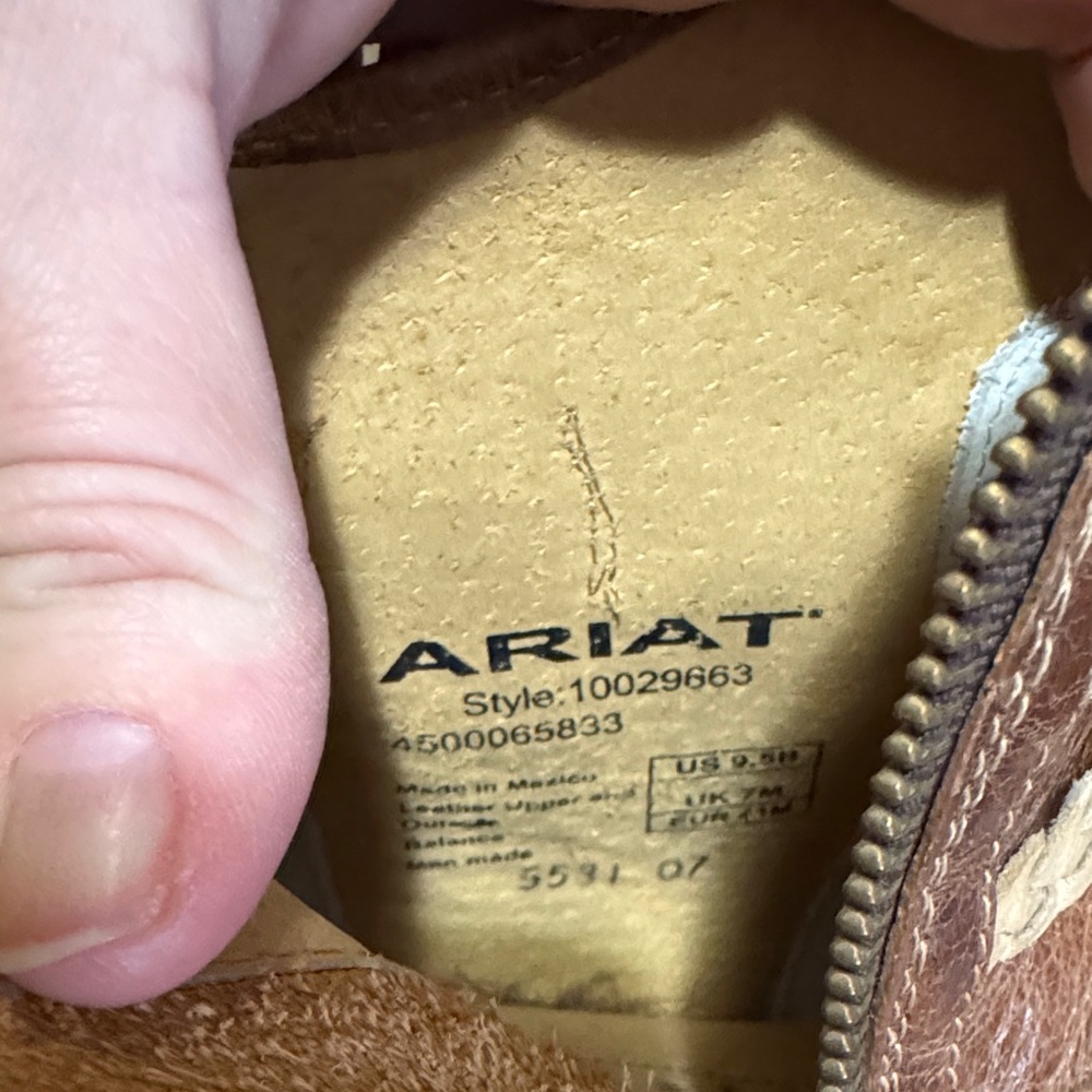 Ariat Brown Leather Ankle Booties with Braided Accents - Picture 6 of 6